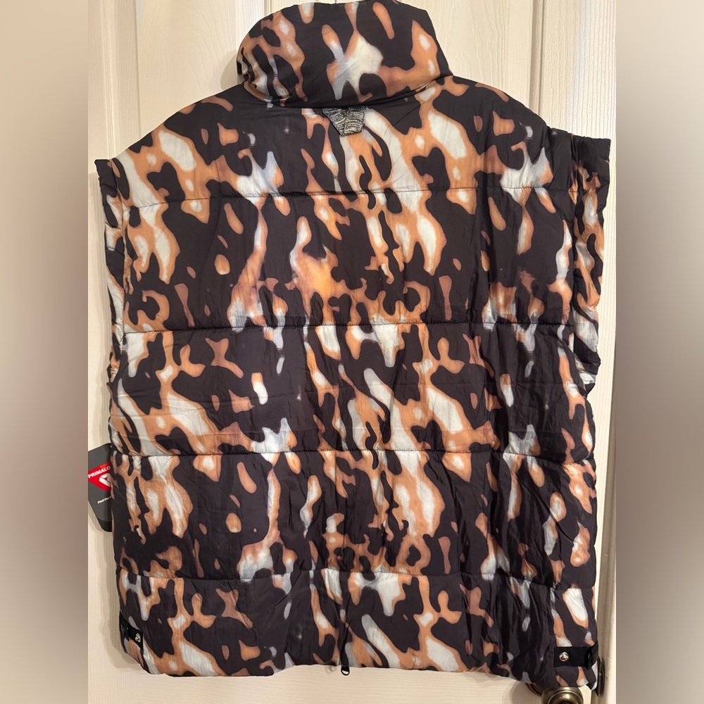 Free People Movement In A Bubble Printed Puffer Vest Tortoiseshell NWT - Picture 8 of 9